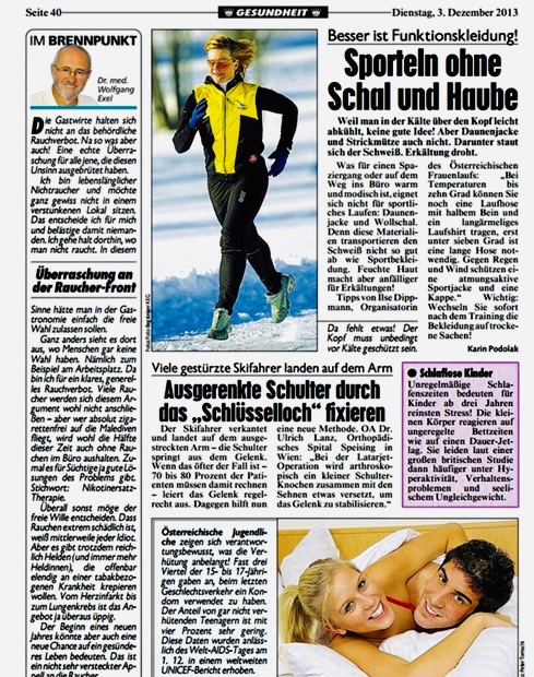 Schulterchirurg-Sportorthopäde-Dr.Ulrich-Lanz-Ausgerenkte Schulter-Arthroskopie_Kronen-Zeitung-Presse